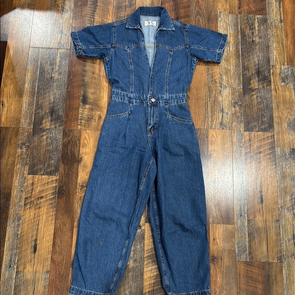 We The Free People Marla Trouser Denim Jumpsuit